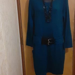 A.N.A Sweater Dress with attached waist belt
